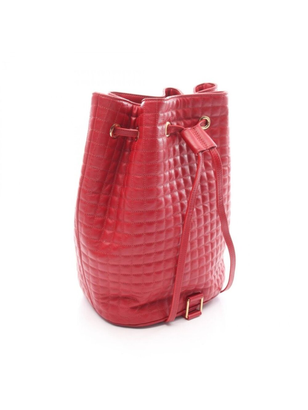 Celine Backpack Charm Small Red Leather Bucket - Picture 2 of 5